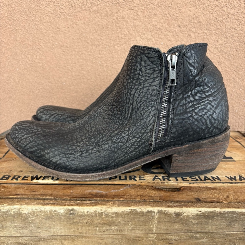 Liberty Black Pebbled Leather Ankle Bootie